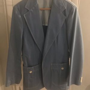 Vintage Light Wash Blue Denim blazer.